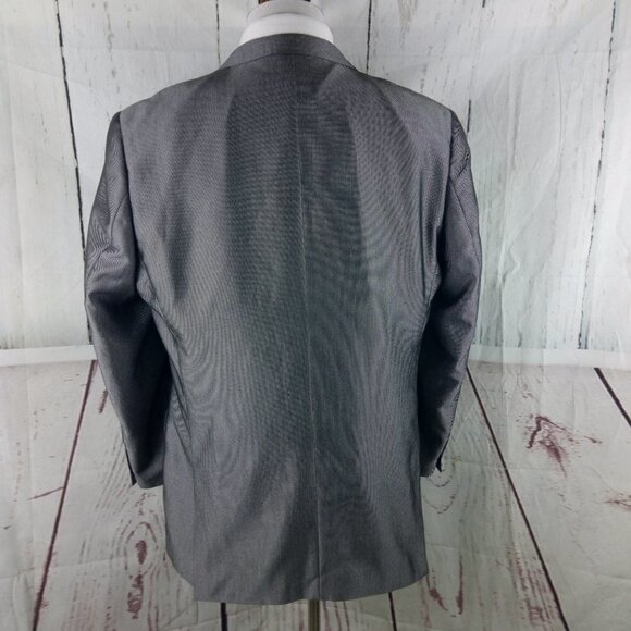 Carlo Lusso 150 44R 2 Button Gray Birdseye 2pc Suit 38x28 Flat Front - Picture 8 of 15